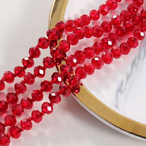 Firstmeet Fashion Beads Rope Knot Long Beaded Necklace Versatile 60" Strand Costume Jewelry for Women - color: Wine