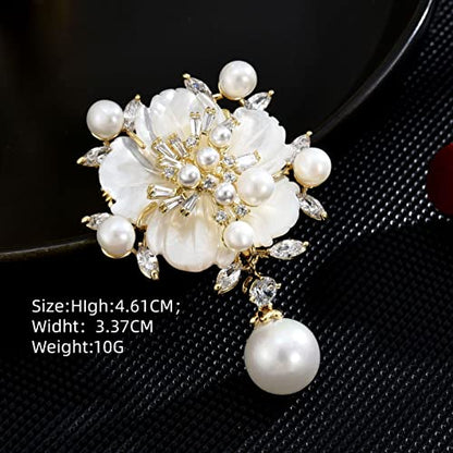 SYWDUDUCLT Fashion Elegant Brooches for Women Brooch, Suitable For Party And Daily Wear On Many Occasions - style: Shell
