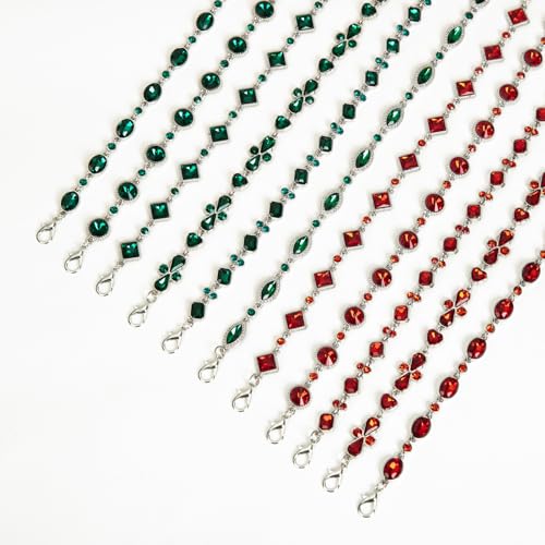 ILuvatar Green Glass Diamond Chain Belt - Metal Women's Western Style Dress Belt - color: Green-s