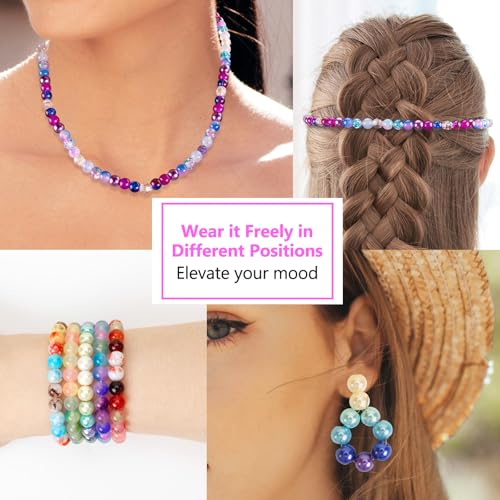 XSEINO 192 Colors 4800pcs 8mm Dream Candy Colorful Series Glass Beads Bracelet Making Kit,8 Box Different Unique Styles Crystal Bead for Making and DIY Crafts - color: 8 Boxs 8mm Round Glass Beads