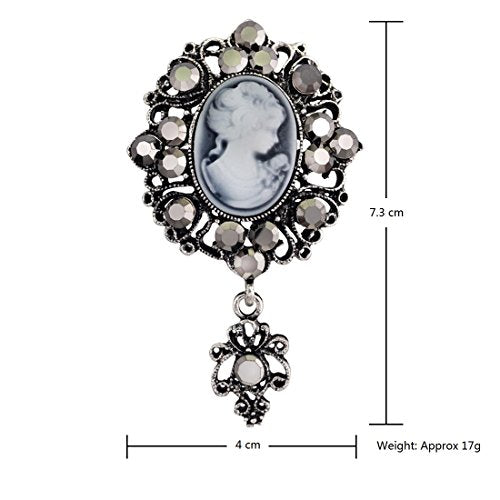 JJTZX Victorian Black Velvet Lace Choker Gothic Lady Cameo Necklace Gift for Her - style: Cameo brooch 1