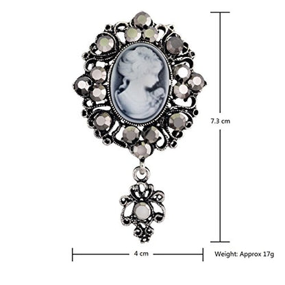 JJTZX Victorian Black Velvet Lace Choker Gothic Lady Cameo Necklace Gift for Her - style: Cameo brooch 1