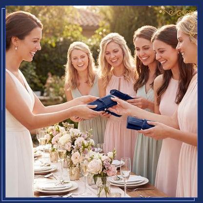 Tondiamo 1 Pcs Velvet Jewelry Roll Luxury Travel Jewelry Case for Ring Necklace Earring Bracelet Storage Bag Women Bridesmaid Gift (Navy Blue) - color: Navy Blue
