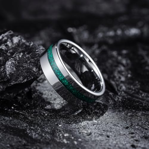 King Will Wood Wedding Band Wood Inlay for Men - color: Gunmetal-8mm