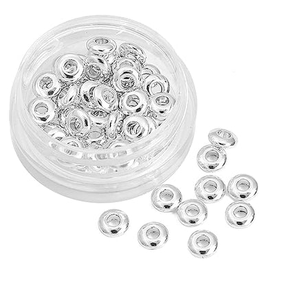 Silver Plated Roudelle Spacer Beads 5x1.8mm 50pcs for Jewelry Making Findings Non Tarnish - color: Silver, size: 5x1.8mm Roudelle