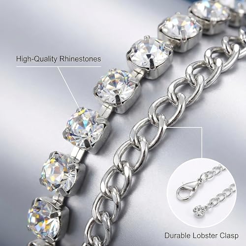 Waist Chain for Women - Silver Body Chain Crystal Body Jewelry, Stylish Adjustable Belt for Summer Beach Bikini Rave Festival Outfit Accessories - color: Silver-1
