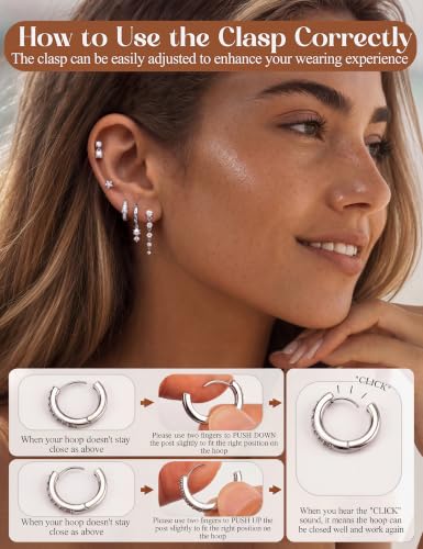 MILACOLATO 5 Pairs 925 Sterling Silver Earrings for Women Trendy Ear Stacks | 14K Gold Plated Stud Huggie Hoop Earrings Set Hypoallergenic CZ Pearl Dangle Earring Prom Bridal Bridesmaids Wedding Jewelry - color: Silver - 2 Pairs of Pearl Earrings + 3 Pair
