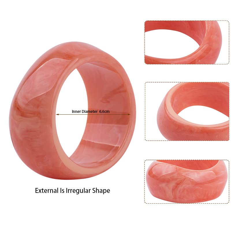 Pingyongchang Acrylic Colorful Resin Geometric Simple Open Bracelet Transparent Wide Cuff Bangle - color: Blue