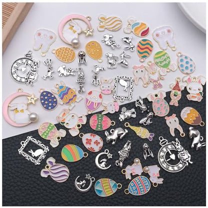 50pcs Enamel Charms for Jewelry Making Wholesale Assorted Mixed Bulk Metal Earring Findings for DIY Necklace Bracelet Keychain and Crafting - style: Thanksgiving Day Charms
