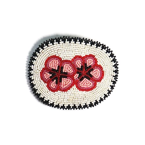 Beaded Hair Clips Native American Style Handmade Collection (White) - color: White