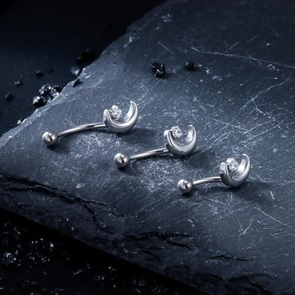 16G Astm F136 Titanium Eyebrow Piercing Jewelry Curved Barbell Eyebrow Ring Vertical Labret Lip Jewelry Daith Rook Earrings Navel Small Belly Button Ring Piercing Jewelry for Women Men CZ - style: 16G, 6MM Length-H