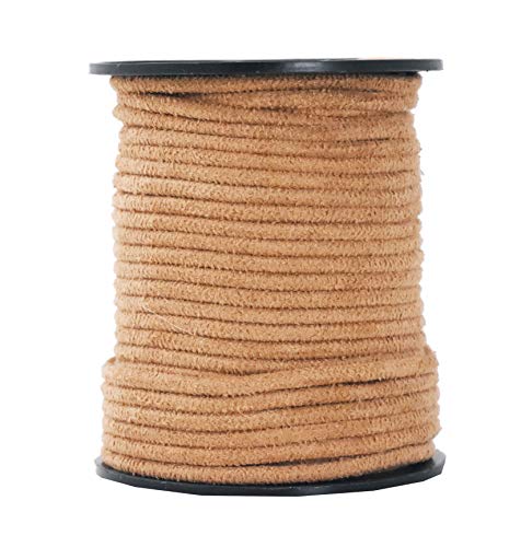 Mandala Crafts 3mm Round Rust Faux Suede Vegan Leather, Jewelry Making | 11 Yards Durable Leather Strings for Bracelets, Necklaces, Braiding, Dream Catchers, Chokers, Pendants & Lacing - color: Rust, size: Round 3mm 11 Yards