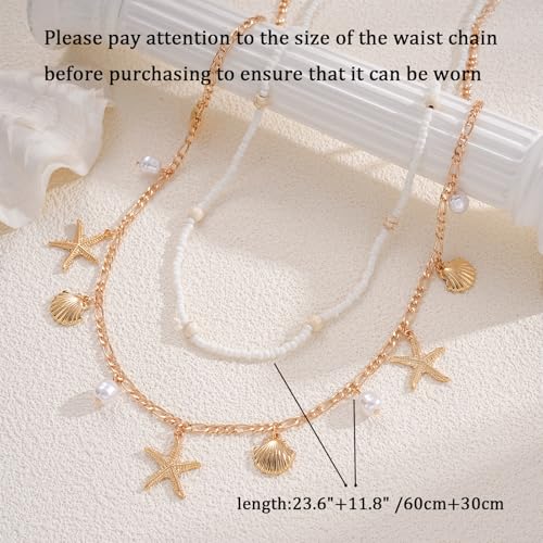3PCS Gold Waist Chain for Women, Boho Layered 14K Gold Plated Belly Belt Chains Beach Waist Beads Chain, Body Chain for Women Summer Jewelrys Set - style: gd-chunky chain