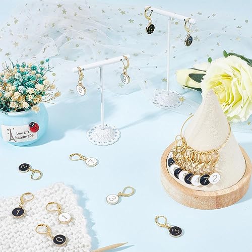 SUNNYCLUE 1 Box 20Pcs Number 1~9 Stitch Markers Charms Crochet Enamel Cute Removable Clip on Leverback Clasp Charm Locking Metal Knitting Markers for Weaving Sewing Knit Quilting DIY Zipper Pull - color: 20pcs Number 1~9 Stitch Markers With Upgraded Gift