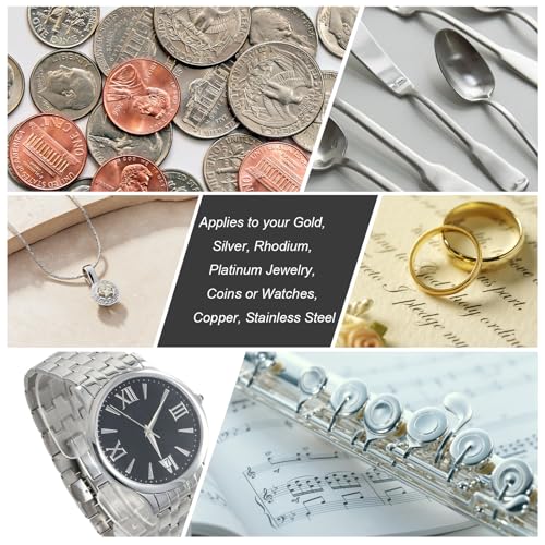 2PC X-Large 12x10'' Double Layer Jewelry Polishing & Buff Cloths (Grey) | Safe Ingredient No Harm, Works on Silver, Gold, Effective Removing Tarnish yet Gentle, Durable Safe Reusable All in One