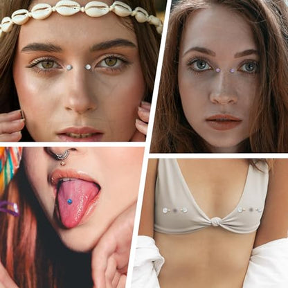 Opal Nipple Rings G23 Titanium Nipple Jewelry for Women Bridge Rings | 14G Nipple Piercings,Internally Threaded Nipple Barbells,1 Pair Tongue Rings,Nipple Bars,Straight Barbells 12mm-18mm - color: Styele2:White Opal,Gold, size: 14G+9/16"(14mm)