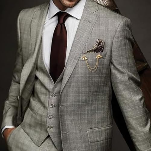 Collar Chain Pin for Men and Women - Hanging Tassel Brooch Lapel Pin for Business Suits - Bar Pin With Long Chain - Gifts - color: A: bee gold