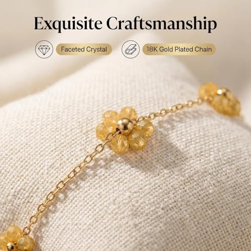 Daisy Pearl Jewelry Set for Women, 14K Gold Plated Stainless Steel Necklace Bracelet Earring 3 Piece Set, Dainty Pearl Choker Flower Necklace Birthday Gift for Her - color: Champagne
