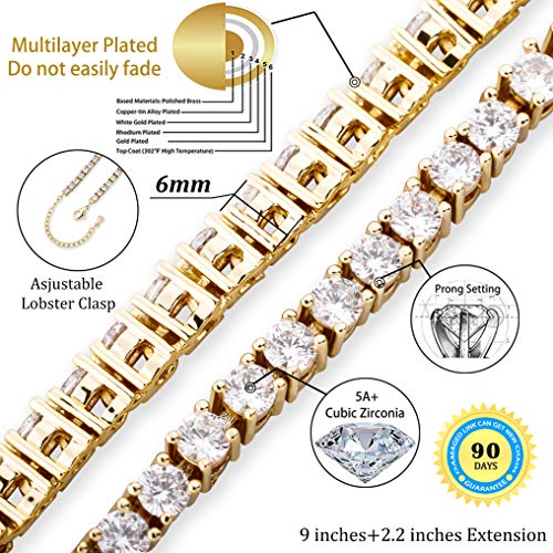 Tennis Ankle Bracelet Anklet for Women - color: Golden