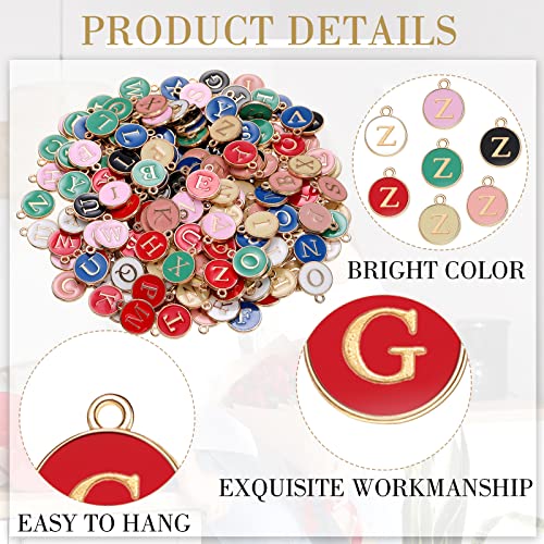 Bucherry 208 Pcs Letter Metal Charms for Jewelry Making Mix Initial Double Side Charms for DIY Bracelet Necklace Making - color: Dark Pink, style: Letter
