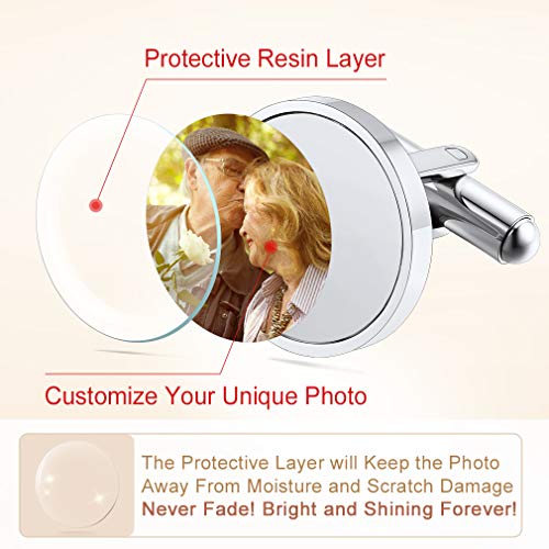Custom4U Custom Photo Cufflinks for Men Father of the Bride Gifts - color: A-Photo-Steel