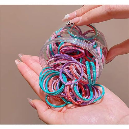 Colorful Hair Rings For Women High Flexibility Braided Ponytail Rings Sport Ready Mixed Hues Mixed Hair Elastics Set - color: Black