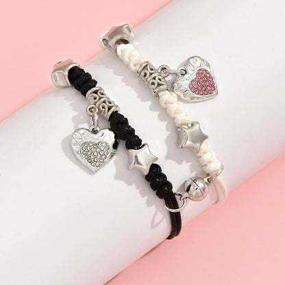 Matching Bracelets for Girlfriend Boyfriend, Couples Bracelets for Her Him, Matching Bracelet for Couples, Friendship Bracelets for Best Friends, Christmas Birthday Valentines Gifts for Women Men - style: Heart