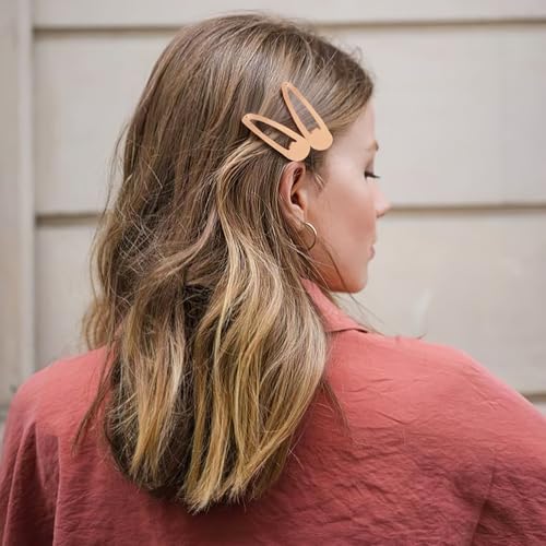 80 Pack Khaki 2Inch Craft Snap Hair Clips DIY Naked Non-slip Hair Barrettes | 5cm khaki water drop snap hair clips DIY craft clips - color: Khaki