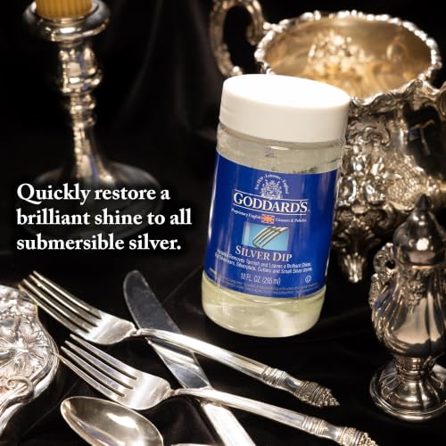 Goddard's Silver Cleaner Dip, Tarnish Remover, Silver Polish, 10 oz, 3 Pack | Instantly Removes Tarnish with No Scrubbing, Ideal for Silverware, Sterling Silver Jewelry & Intricate Filigree - size: 10 Fl Oz (Pack of 3)