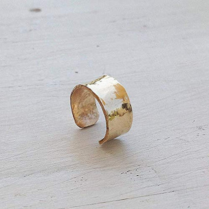 Ear Cuff for Non Pierced Ears Cartilage helix Hammered Ear Cuff for Women Jewelry Earring - color: Gold Filled