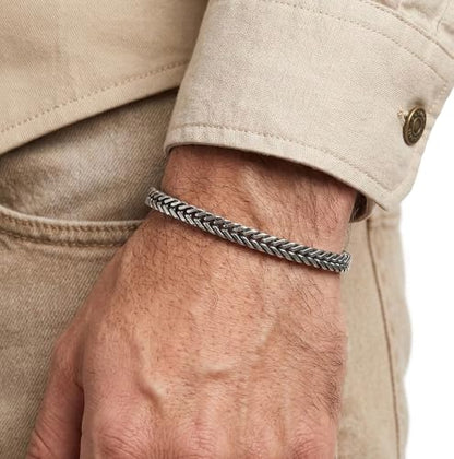 Galis Chain Bracelets For Men - Premium Stainless Steel, Silver, Gold Plated Non Tarnish - Mens Jewelry, Fathers Day Gift - color: Silver, size: 7 Inches