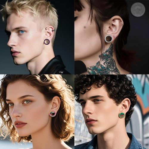 DOEARKO Set of 16 pcs 316 Stainless Steel Ear Plugs Large Gauges Stretching Screw Fit Tunnels Gauge 2g - 1 inch - size: 14mm(9/16")
