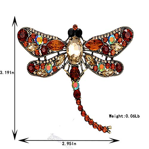 seven wolves Women's Austrian Crystal Brooch Wedding Flower Leaf Bouquet Brooch - color: Brown