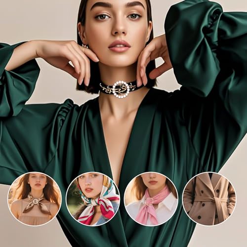 8pcs Scarf Rings & Buckles, Adjustable Shawl Clips, Cute T-Shirt Clips for Women, Stylish Clothing Accessories for Loose Clothes, Blouses, Dresses(Silver/Gold)