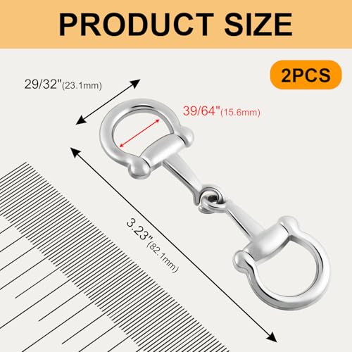 CooBigo 2pcs Scarf Ring Buckles, Metal Horsebit Silk Scarf Buckle, Scarves Rings and Slides for Women Scarves Clips, Shawls Clasp, Clothing Fashion Accessories (Silver) - color: Silver 2pcs