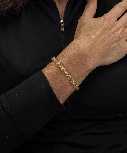 Cherry Tree Collection - Small, Medium, Large Sizes - Gemstone Beaded Bracelets For Women and Men - 6mm Round Beads - color: Citrine, size: Large