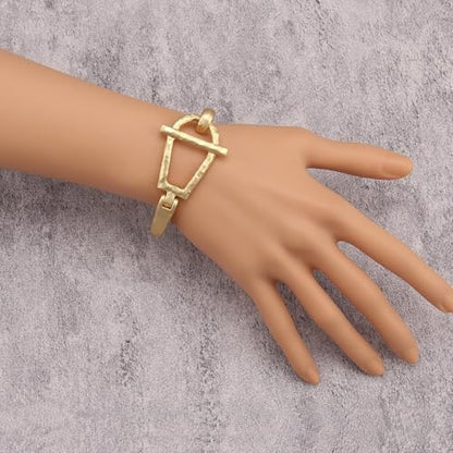Gold Cuff Bracelet for Women Chunky Bracelet Statement Bracelet | Chunky Bangle Bracelets for Women Silver Beaded Open Bangle Stackable Stretch Bead Bracelet Boho Jewelry Gift for Wife Couple - style: Chunky Gold Bangle Bracelets