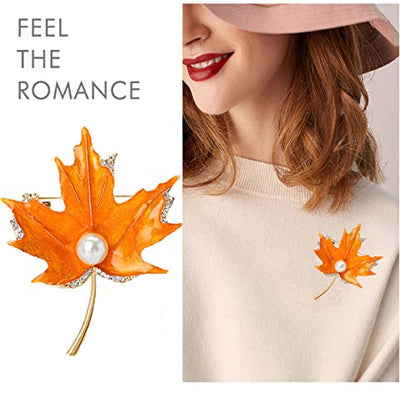 seven wolves Brooches for Women Austria Crystal Brooch Pins Rhinestones Brooches Daily Wearing Breastpin with Boxes - color: Orange 1