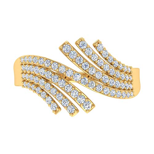 1/2 Carat Bypass Statement Diamond Ring in 10K Gold - color: Yellow Gold