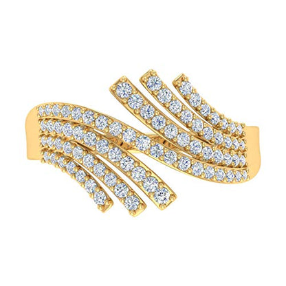 1/2 Carat Bypass Statement Diamond Ring in 10K Gold - color: Yellow Gold