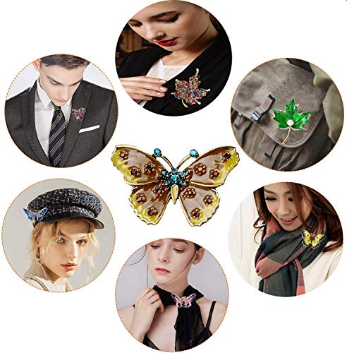 seven wolves Brooches for Women Austria Crystal Brooch Pins Rhinestones Brooches Daily Wearing Breastpin with Boxes - color: Brown Yellow 2