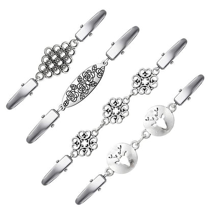 Vintage Sweater Clips Shawl Dresses Shirt Clips Retro Cardigan Collar Chain Clips Brooch Pins for Women - style: Style 10