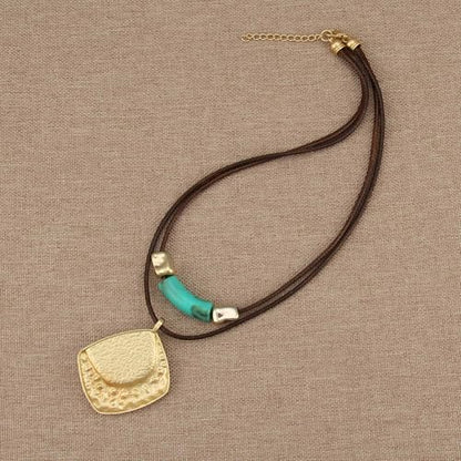 Chunky Pendant Necklace for Women Vintage Boho Necklaces Choker Layered Statement Necklaces Bohemian Jewlery Gifts - style: Boho Style Pendant Necklace