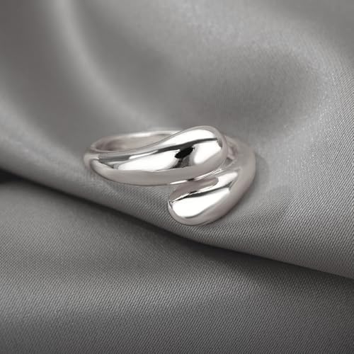 Roe Dolph Chunky Gold Rings for Women Stackable Statement Ring Set | Mixed sculptural shapes and polished surfaces create bold stacking combinations for parties dinners and everyday outfits - color: A4