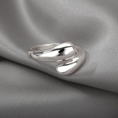 Roe Dolph Chunky Gold Rings for Women Stackable Statement Ring Set | Mixed sculptural shapes and polished surfaces create bold stacking combinations for parties dinners and everyday outfits - color: A4