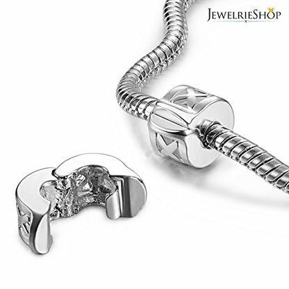 JewelrieShop Clip Spacer Charm for Bracelet Clip Lock Stopper Bead Spacer European Openable Beads 2pcs - color: #07S x 2 Pieces