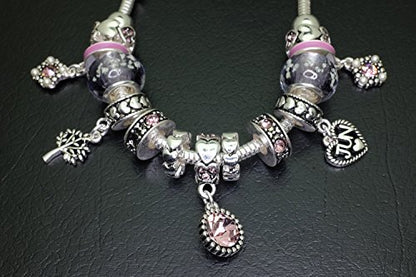 Falari Birthstone Bracelet Multi-Color Charm Beads Silvertone Birthday Gifts for Women - color: 06-June