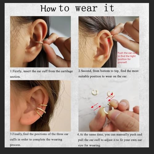 Ear Cuffs for Women Non Piercing Ear Cuff Earrings Non Pierced Cartilage Earrings Adults Christmas Stocking Stuffers Trendy Gifts 2025 - color: 5Pcs Gold Ear Cuffs