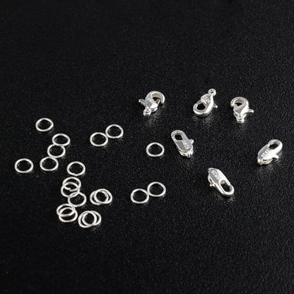 925 Sterling Silver Jewelry Making Lobster Clasps with Open Jump Rings Set | 26PCS Small Spring Italian Clasps Lobster Claw Jump Rings Necklace Chains Connect Link Repair kit Supplies Jewelry Findings - color: 26PcsA