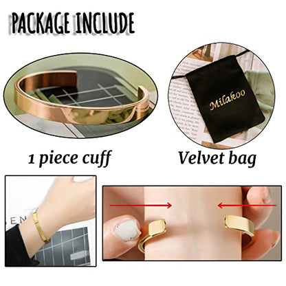 Stainless Steel Open Bangle Bracelet for Women 6mm/8mm Fashion Adjustable Wristband - color: A-Gold, size: 6mm